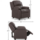 Deluxe Kids Armchair Recliner Headrest Sofa w- Storage Arms-Brown