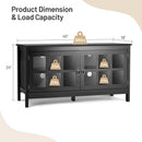 50" TV Stand Modern Wood Storage Console with 2 Doors