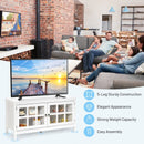 50" TV Stand Modern Wood Storage Console with 2 Doors-White