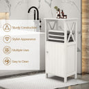 Bathroom Single Door Storage Floor Towels Cabinet