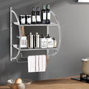 2-Tier Wall Mount Shower Organizer Towel Storage Rack