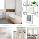 2-Tier Wall Mount Shower Organizer Towel Storage Rack