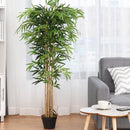 5-Feet Artificial Bamboo Silk Tree Indoor-Outdoor Decorative Planter