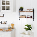 2-Tier Rustic Wall Mounted Floating Shelf Multi-purpose Storage