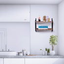 2-Tier Rustic Wall Mounted Floating Shelf Multi-purpose Storage