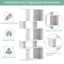 5 Cubes Ladder Shelf Corner Bookshelf Display Rack Bookcase-White