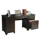59" Computer Desk with Drawers & Storage Cabinet-Brown