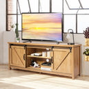 TV Stand Media Center Console Cabinet with Sliding Barn Door - Golden