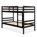 Twin Bunk Bed Children Wooden Bunk Beds Solid Hardwood-Coffee