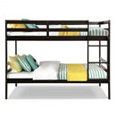 Twin Bunk Bed Children Wooden Bunk Beds Solid Hardwood-Coffee