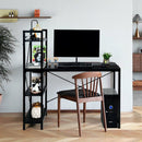 47.5" Writing Study Computer Desk with 4-Tier Shelves-Black