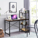 47.5" Writing Study Computer Desk with 4-Tier Shelves-Tan