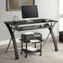 Under Desk Printer Stand with 360° Swivel Casters-Black