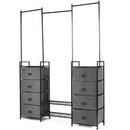 8 Drawer Fabric Dresser with Rack Multifunctional Storage Tower Metal