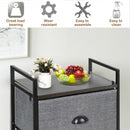 8 Drawer Fabric Dresser with Rack Multifunctional Storage Tower Metal