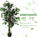 4 Feet In-Outdoor Trunks Artificial Ficus Silk Tree