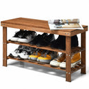 3-Tier Bamboo Shoe Bench Storage Rack Organizer