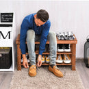 3-Tier Bamboo Shoe Bench Storage Rack Organizer