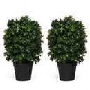 2 pcs 24" Artificial Decoration Boxwood Topiary Ball Tree