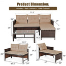 3 Piece Patio Wicker Rattan Sofa Set