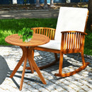 27" Outdoor Round Solid Wood Coffee Side Bistro Table