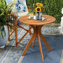 27" Outdoor Round Solid Wood Coffee Side Bistro Table