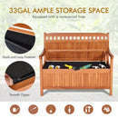 42" Storage Deck Box Solid Wood Seating Container