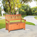 42" Storage Deck Box Solid Wood Seating Container