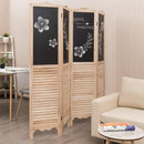 4-Panel Folding Privacy Room Divider Screen with Chalkboard