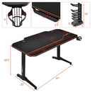 55" T-Shaped Gaming Desk with Full Desk Mouse Pad and Gaming Handle Rack
