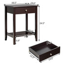 Wooden Nightstand  End Table Storage Display -Brown