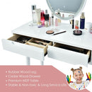 Touch Screen Vanity Makeup Table Stool Set -White
