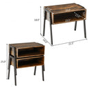 Stackable Night Stand Shelf Accent Table with Metal Frame