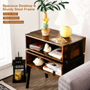 Stackable Night Stand Shelf Accent Table with Metal Frame