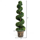 2-Set 4' Artificial  Décor Green Boxwood Spiral Tree