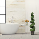 4 Feet Artificial Boxwood Spiral Green Leaves Tree