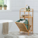 Tilt out Bamboo Shelf Slat Frame Storage Laundry Hamper