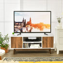 TV Stand Entertainment Media Console with 2 Storage Cabinets and Open Shelves