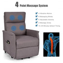 Electric Power Fabric Padded Lift Massage Chair Recliner Sofa-Beige