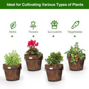 3 Pieces Wooden Planter Barrel Set with Multiple Size for Decorative Flower Bed