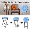 14 Inch Round End Table with Ceramic Tile Top