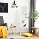 Mirrored Lockable Jewelry Cabinet Armoire Organizer Storage Box-White