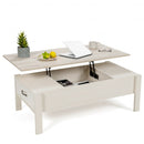 47" Lift Top Coffee Table with Hidden Compartment and Drawers-White