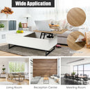 43" Lift Top Coffee Table with Storage Compartment and Metal Frame -White