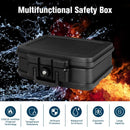 Space-Saving and Waterproof 30 Minute Fire Safe Box with Lock and Handle-Black
