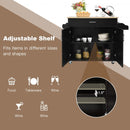 Rolling Kitchen Island Cart with Towel and Spice Rack-Black