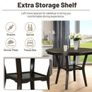 42 Inch 2-tier Round Dining Table with Storage Shelf