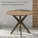 35" Modern Round Wood Dining Table with Solid Legs