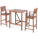 3 Pieces Patio Bar Set with 2 Bar Stools and 1 Bar Table
