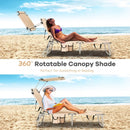 Adjustable Outdoor Beach Patio Pool Recliner with Sun Shade